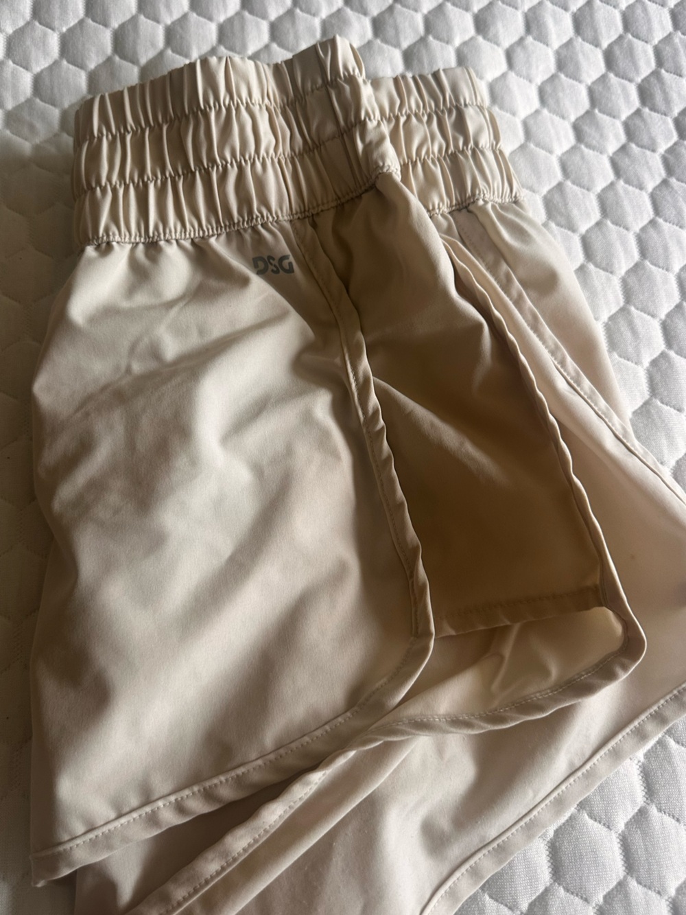DSG Light beige Elastic-Waist Athletic Shorts